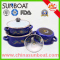 3PCS Enamel Saucepot Set with Iron/Vitreous Lid